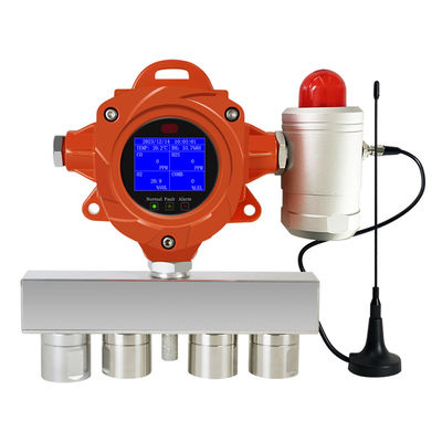 Dispositivo de detección de fugas de gas multi montado en la pared 4 en 1 detector de gas fijo
