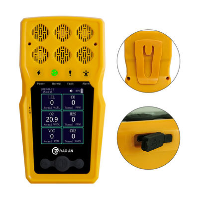 Analisador de gases portátil multi 6 en 1 EX CO2 CO2 O2 NO2 H2S VOC NH3 6 Detector de gases con bomba