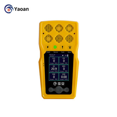 CE ATEX 6 en 1 detector portátil de gases CO CO2 H2S CL2 NH3 CH4 NO2 H2 detector de gases múltiples