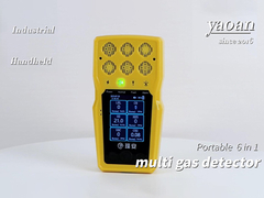 Detector de gas portátil BTQ-YA-C100FT Detector de gas portátil 6 en 1 con detector de gas múltiple con CE FCC ROSH
